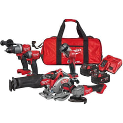 Milwaukee - Powerpack 6 machines : Perçeuse + Visseuse + Scie sabre + Meuleuse + Scie circulaire M18 FPP6K2-502B 4933479422