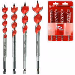 Forets à bois Speed Feed Ensemble de 4 pièces. Produit original de la célèbre entreprise Milwaukee ® diamètres : ø 13 / 16 /  ...