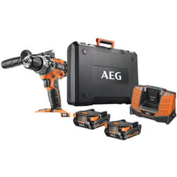 Brushless Percussion Drill 2 x 2Ah Lithium+ Batteries and charger Case - BSB18C2BLLI-202C - AEG