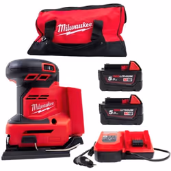 Ponceuse vibrante ¼” MILWAUKEE M18 BQSS-502B Ponceuse haute performance, délivre une vitesse de 11 000 à 13 000 osc/min pour  ...