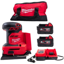 Milwaukee - M18BQSS-502B Ponceuse vibrante 1/4" 18V 2x5.0Ah batteries en sac de transport - 4933479967