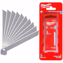Lames de rechange cassables pour couteaux à tapissier 9 mm Milwaukee 10 pièces. Symbole : 48229109 EAN : 4058546403911 Taille ...