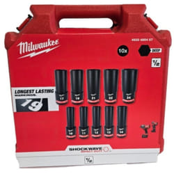 Milwaukee - 4932480457 Set de 10 douilles Shockwave 1/2'