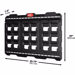 la plaque de montage PACKOUT MILWAUKEE est la solution idéale pour un rangement modulaire. solide, polyvalente, compacte, ell ...