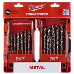 Milwaukee - Cassette de 25 forets à métaux hss-g Thunderweb.