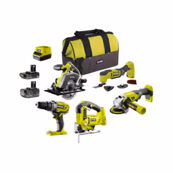 Présentation : Ce pack RYOBI complet 5 outils - 2 batteries 2.0Ah et 4.0Ah - 1 chargeur - R18CK5A-242SL comprend 5 outils, id ...