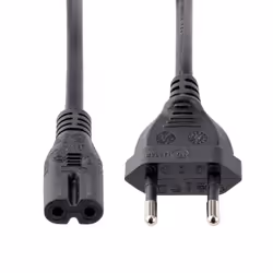 StarTech.com Cordon d'alimentation bipolaire standard EU vers C7 de 1m pour ordinateur portable - M/F - Noir