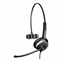 GEQUDIO WA9007, Avec fil, Bureau/Centre d'appels, 60 g, Casque, Noir