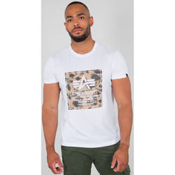Alpha Industries Camo Block T-Shirt, blanc, taille S pour Hommes