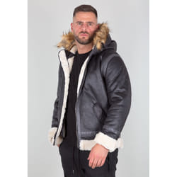 Alpha Industries B3 FL Hooded Veste, noir, taille L pour Hommes