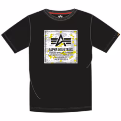 Alpha Industries Camo Block T-Shirt, noir-blanc-jaune, taille S pour Hommes