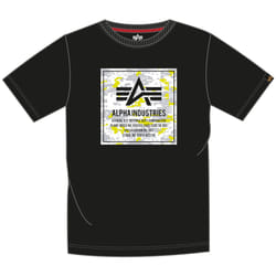 Alpha Industries Camo Block T-Shirt, noir-blanc-jaune, taille S pour Hommes