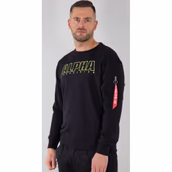 Alpha Industries Alpha Embroidery Pullover, noir, taille S pour Hommes