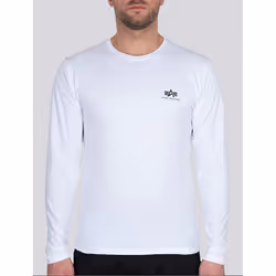 Alpha Industries Back Print Heavy Chemise Longsleeve, noir-blanc, taille M pour Hommes