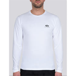 Alpha Industries Back Print Heavy Chemise Longsleeve, noir-blanc, taille M pour Hommes