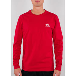 Alpha Industries Back Print Heavy Chemise Longsleeve, blanc-rouge, taille S pour Hommes