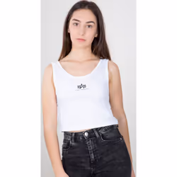 Alpha Industries Basic Crop SL Débardeur dames, blanc, taille XS pour Femmes