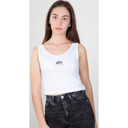 Alpha Industries Basic Crop SL Débardeur dames, blanc, taille XS pour Femmes
