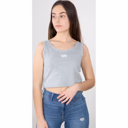 Alpha Industries Basic Crop SL Débardeur dames, gris, taille XS pour Femmes