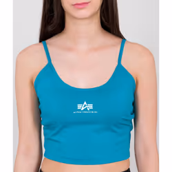 Alpha Industries Basic Crop SL Top dames, turquoise, taille XS pour Femmes