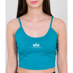 Alpha Industries Basic Crop SL Top dames, turquoise, taille L pour Femmes