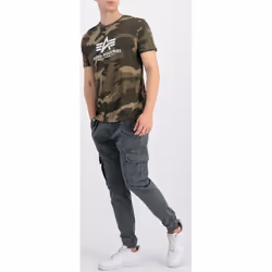 Alpha Industries Basic Camo T-Shirt, vert, taille XS pour Hommes - Vue supplémentaire 4