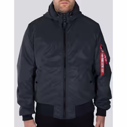 Alpha Industries MA-1 Hooded Reflective Veste, noir, taille M pour Hommes