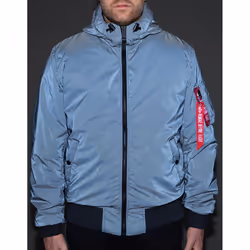 Alpha Industries MA-1 Hooded Reflective Veste, noir, taille M pour Hommes