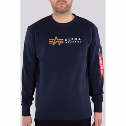 Alpha Industries Label Chandail, bleu, taille S pour Hommes