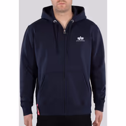 Alpha Industries Basic Sweat à capuche Zip, bleu, taille S pour Hommes