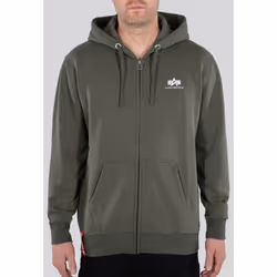 Alpha Industries Basic Sweat à capuche Zip, vert, taille M pour Hommes