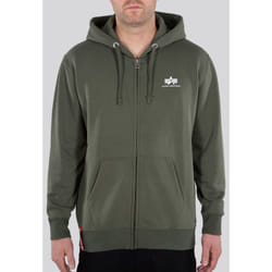 Alpha Industries Basic Sweat à capuche Zip, vert, taille M pour Hommes
