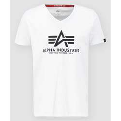 Alpha Industries Basic V-Neck T-shirt, blanc, taille S pour Hommes