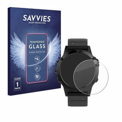 Savvies Verre Trempé pour Garmin fenix 5 (47 mm) / 5 Plus (47 mm) Vitre Protection Ecran Film Trempé de Verre Dureté 9H