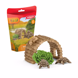 schleich WILD LIFE Maison pour tortues, 3 an(s), Marron, Vert, Plastique