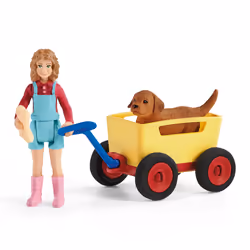 schleich Farm Life Puppy Wagon Ride, 3 an(s), Farm World, Multicolore