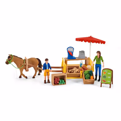 schleich Farm Life Sunny Day Mobile Farm Stand, Farm World, 3 an(s), Multicolore