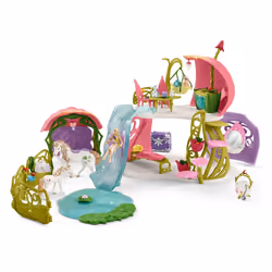 schleich BAYALA Maison-fleur pailletée avec licornes, lac et écurie, 5 an(s), Multicolore