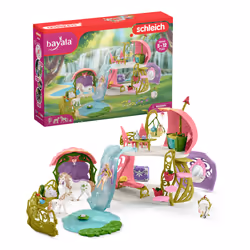 schleich BAYALA Maison-fleur pailletée avec licornes, lac et écurie