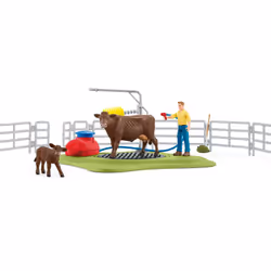 schleich FARM WORLD Station de lavage pour vaches, Ferme, 3 an(s), Multicolore