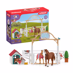 schleich HORSE CLUB chevaux invités d’Hannah avec chienne Ruby, 5 an(s), Multicolore, Plastique