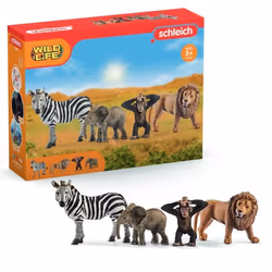 Schleich Figurines d'animaux 42387 Wild Life: Safari 4 Pièces Plastique
