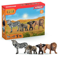 Schleich Figurines d'animaux 42387 Wild Life: Safari 4 Pièces Plastique