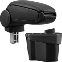 Pro.tec - Accoudoir central pour Kia Rio 3ème génération (Type ub) - avec compartiment - rembourré - cuir-synthétique - noir avec des coutures noirs