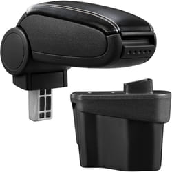 Pro.tec - Accoudoir central pour Kia Rio 3ème génération (Type ub) - avec compartiment - rembourré - cuir-synthétique - noir avec des coutures blancs