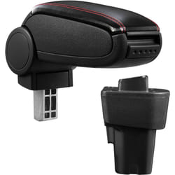 Pro.tec - Accoudoir central pour Kia Picanto 2ème génération - avec compartiment - rembourré - cuir-synthétique - noir avec des coutures rouges