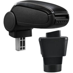 Pro.tec Accoudoir central pour Toyota Yaris/Vitz - avec compartiment - rembourré - cuir-synthétique - noir avec des coutures blancs 54781584