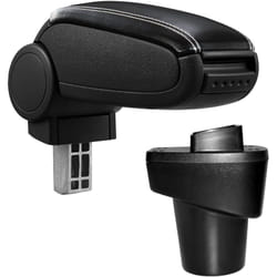 Pro.tec - Accoudoir central avec compartiment Similicuir Noir avec Couture Blanc