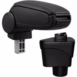 Accoudoir central console pour : Ford EcoSport II (2012-2018) matériel : cuir synthétique couleur : noir avec des coutures no ...