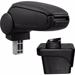 Accoudoir central console Adapté pour Volkswagen Polo VI matériel : similicuir couleur : noir avec couture noir - Support de ...